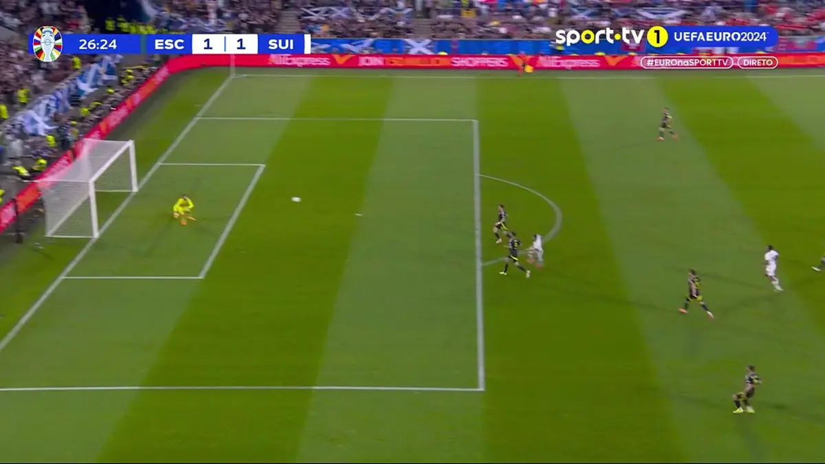 Imagem de contexto do artigo Erro da Escócia e Shaqiri empata pela Suíça com um míssil ao ângulo. Veja o lance