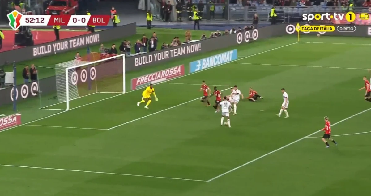 Imagem de contexto do artigo Veja o golo que ditou a derrota do Milan na final da Taça de Itália