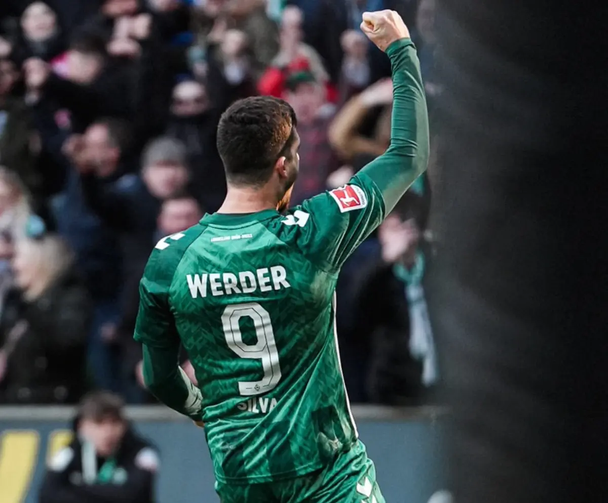 Imagem de contexto do artigo André Silva marcou pela primeira vez com a camisola do Werder Bremen