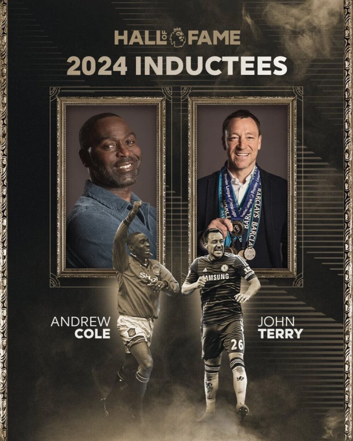 Imagem de contexto do artigo Andy Cole e John Terry juntam-se ao Hall of Fame da Premier League