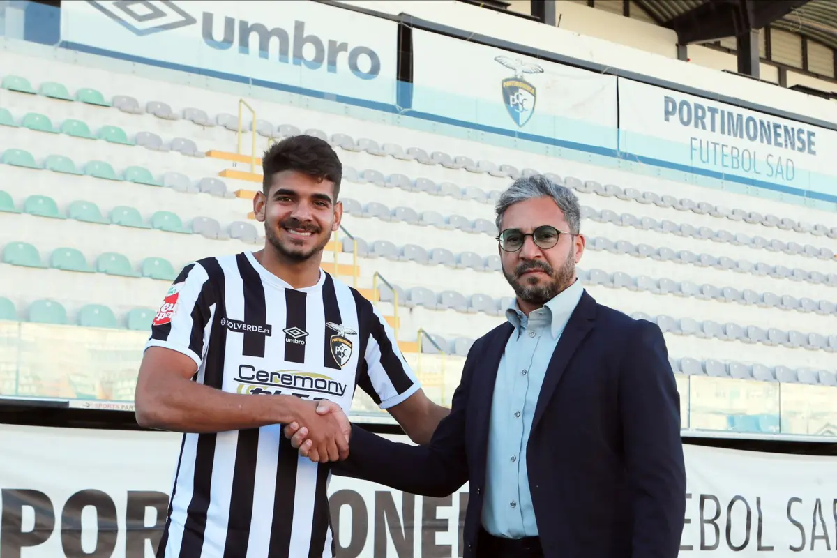 João Neto e o presidente do Portimonense Rodiney Sampaio