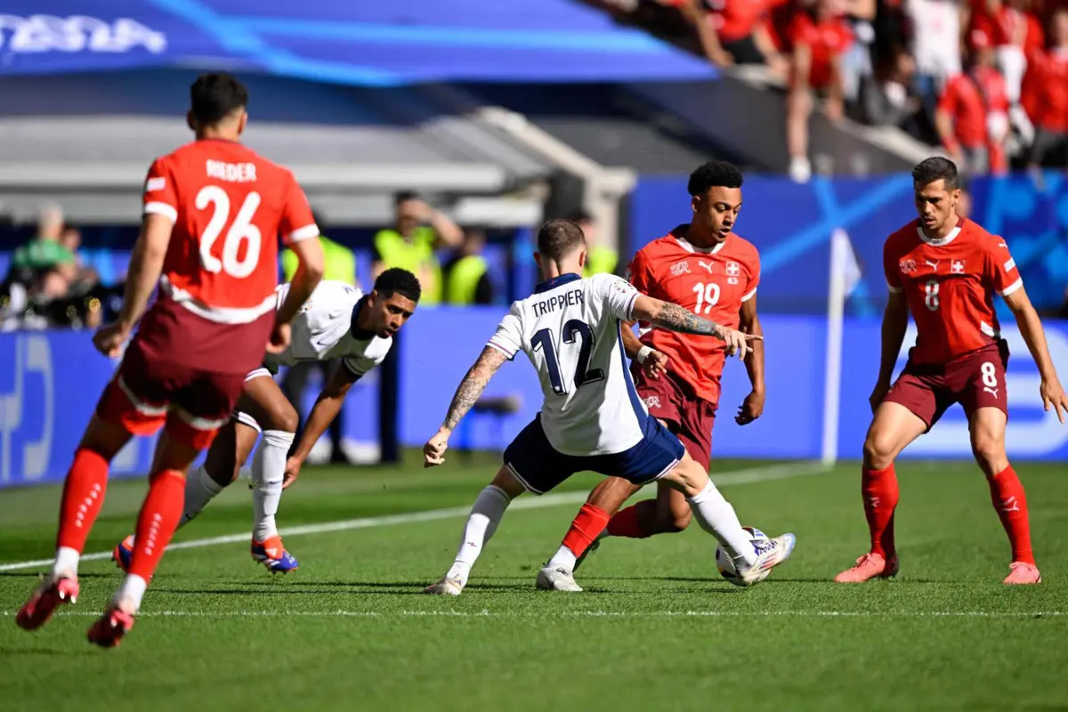 Imagem de contexto do artigo Inglaterra bate Suíça nos penáltis e apura-se para as "meias". Recorde o jogo