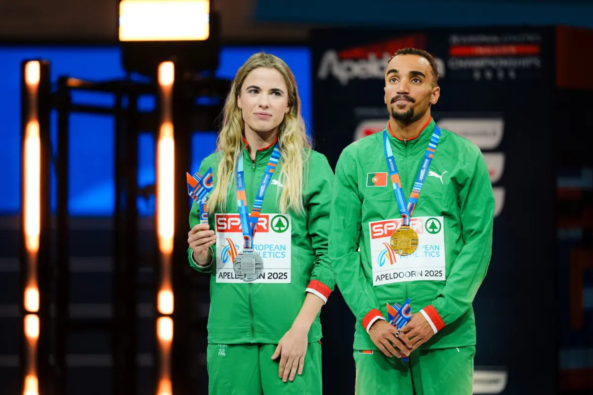 Salomé Afonso e Isaac Nader (Reprodução: Federação Portuguesa de Atletismo)