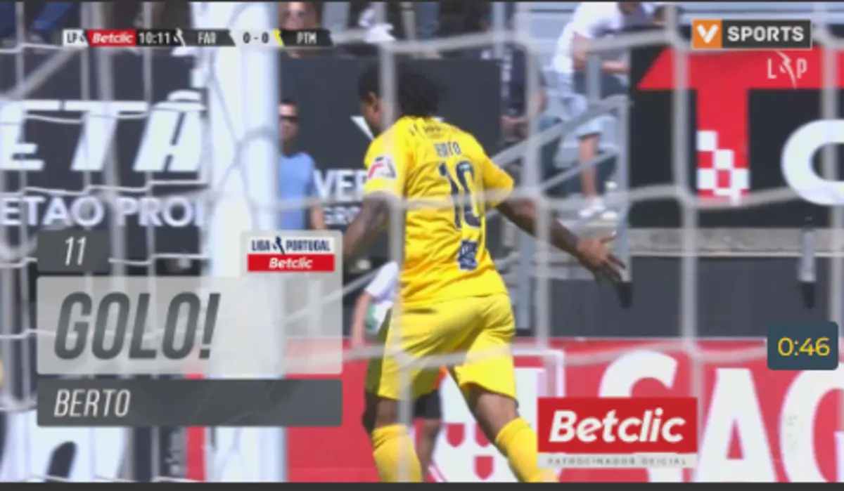 Imagem de contexto do artigo O golo de Hildeberto que colocou o Portimonense na frente