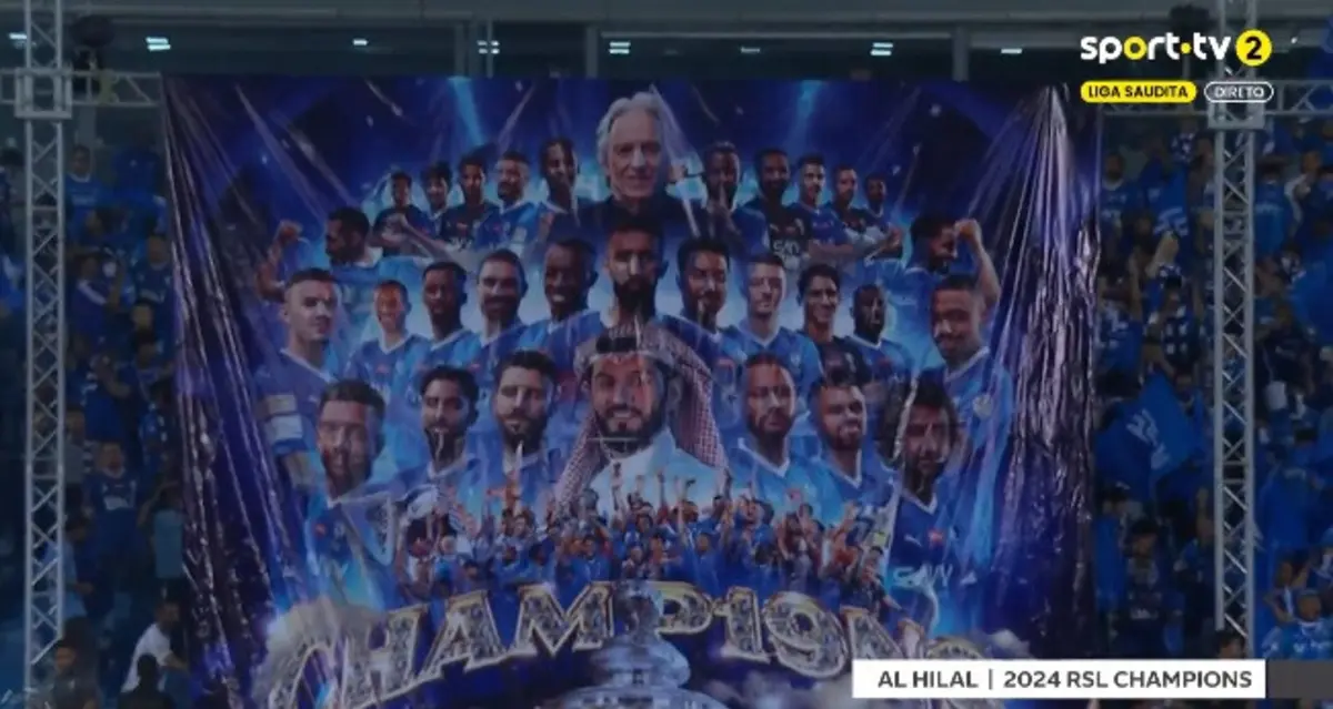 Tifo dedicado ao novo campeã saudita (créditos: Sport TV)