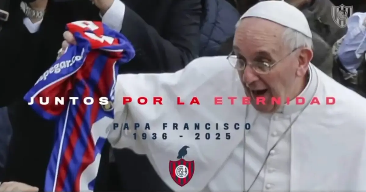 Imagem de contexto do artigo San Lorenzo despede-se do sócio Papa Francisco com vídeo emotivo: ora veja
