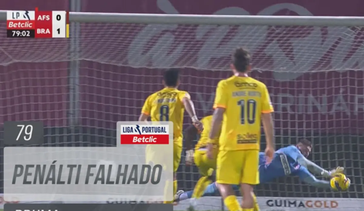 Imagem de contexto do artigo Que exibição: Simão Bertelli defendeu penálti e recarga no Aves SAD-Braga. Veja aqui