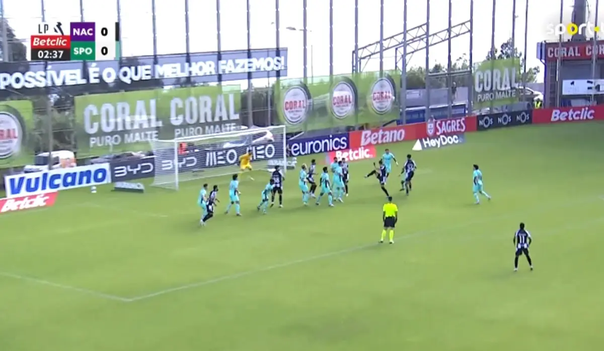 Imagem de contexto do artigo Nacional surpreende Sporting ao minuto três: veja o golo de Léo Santos
