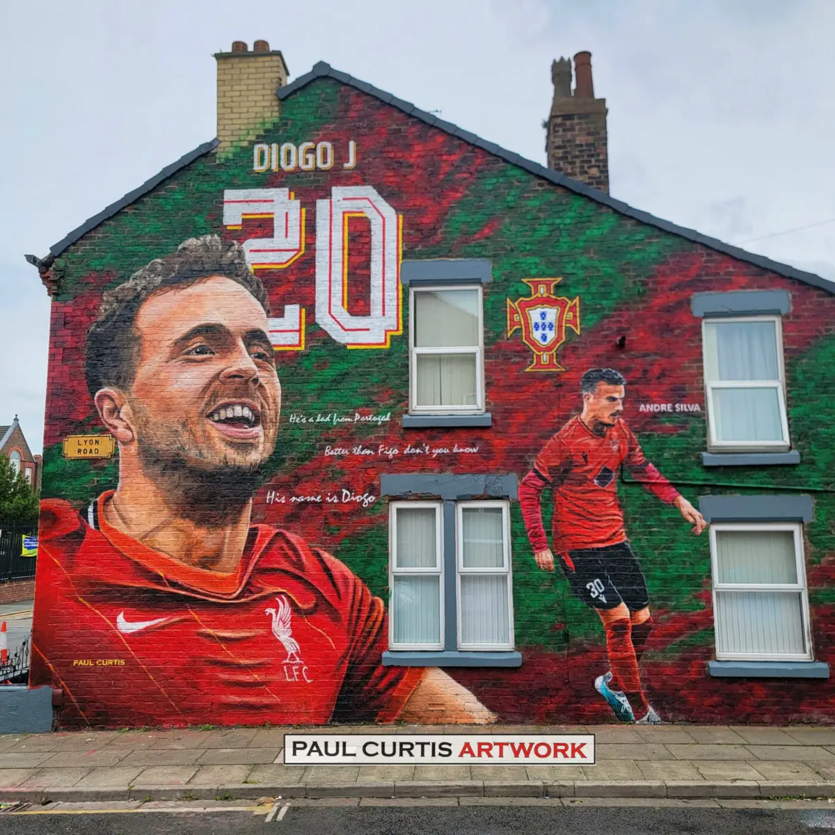 Imagem de contexto do artigo Artista inglês pinta mural em homenagem a Diogo Jota e André Silva