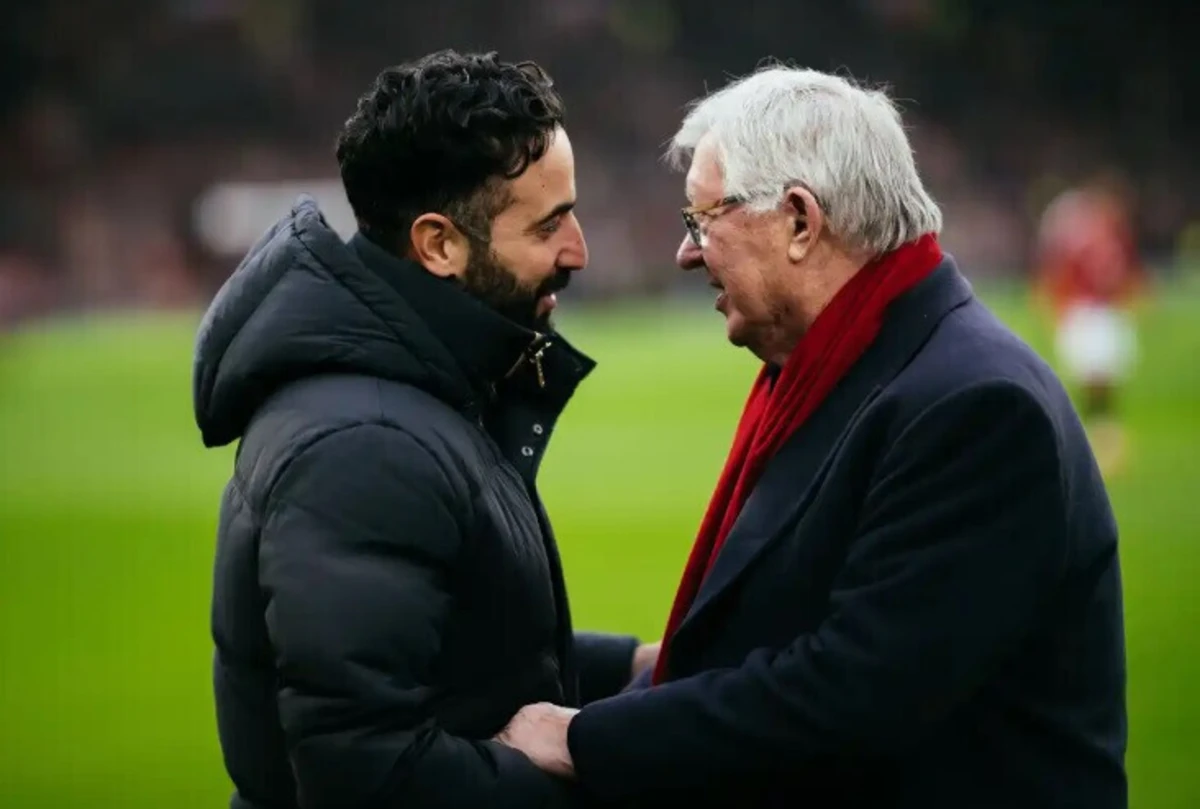 Amorim e Alex Ferguson (créditos: Manchester United)