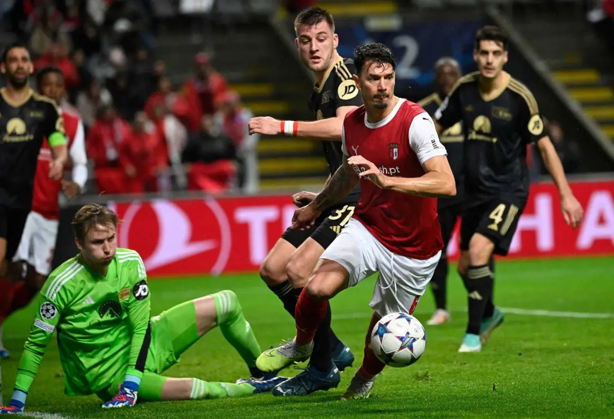Braga empata com Union Berlim e ainda pode continuar na Champions League (créditos: MIGUEL RIOPA / AFP)