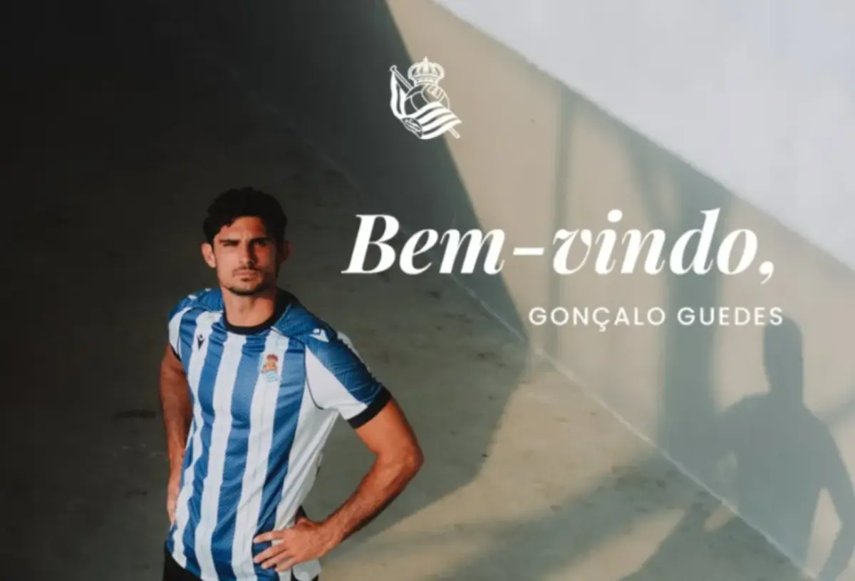 Imagem de contexto do artigo Oficial: Gonçalo Guedes assina pela Real Sociedad. Eis o valor do negócio