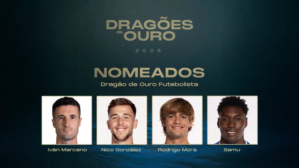 Imagem de contexto do artigo FC Porto: Marcano, Nico González, Mora e Samu nomeados para Futebolista do Ano