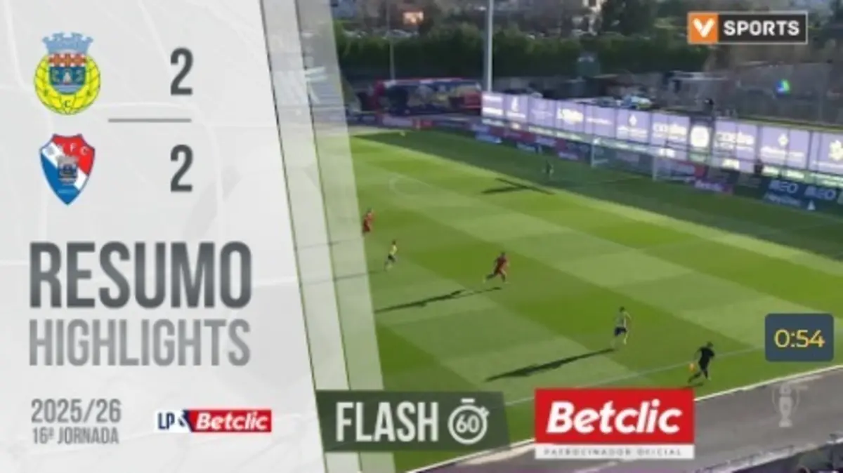 Imagem de contexto do artigo Quatro golos para ver neste curto resumo do Arouca-Gil Vicente