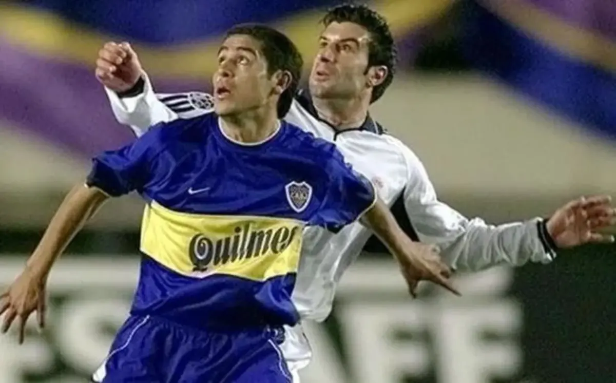 Juan Román Riquelme e Luís Figo
