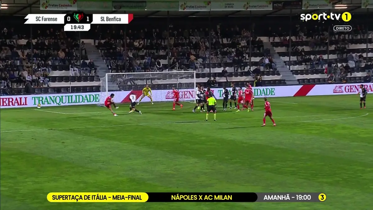 Imagem de contexto do artigo Farense-Benfica: Richard Ríos adianta os visitantes. Veja o golo
