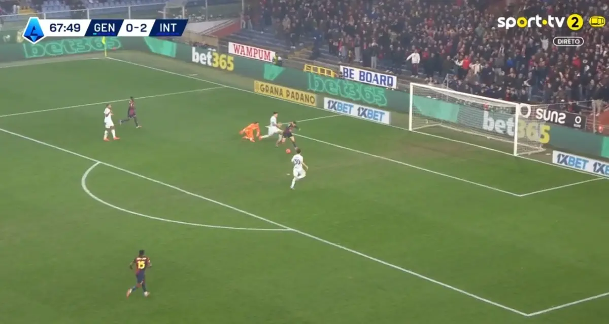 Imagem de contexto do artigo Vitinha marca em derrota do Génova frente ao Inter. Confira o golo