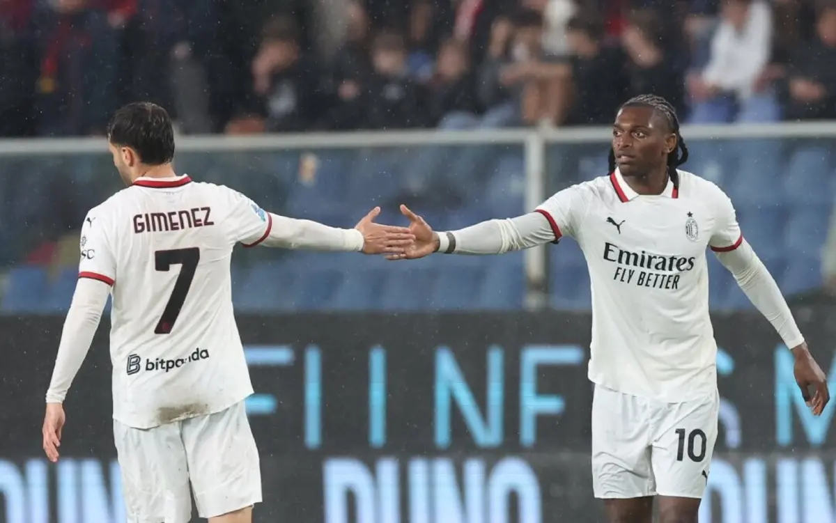 Imagem de contexto do artigo Rafael Leão responde a Vitinha e Milan chega à reviravolta: os golos