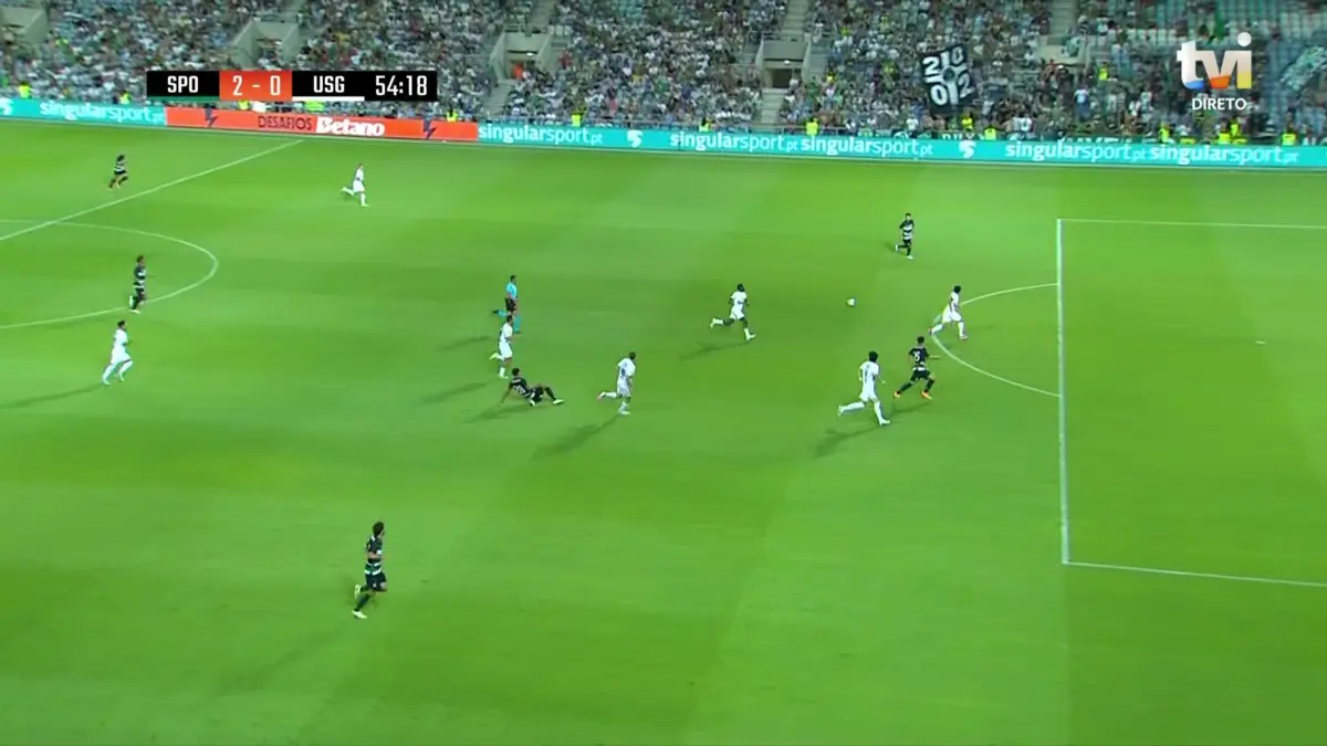 Imagem de contexto do artigo Sporting-St. Gilloise: Mateus Fernandes lança Pedro Gonçalves para o 2-0. Ora veja