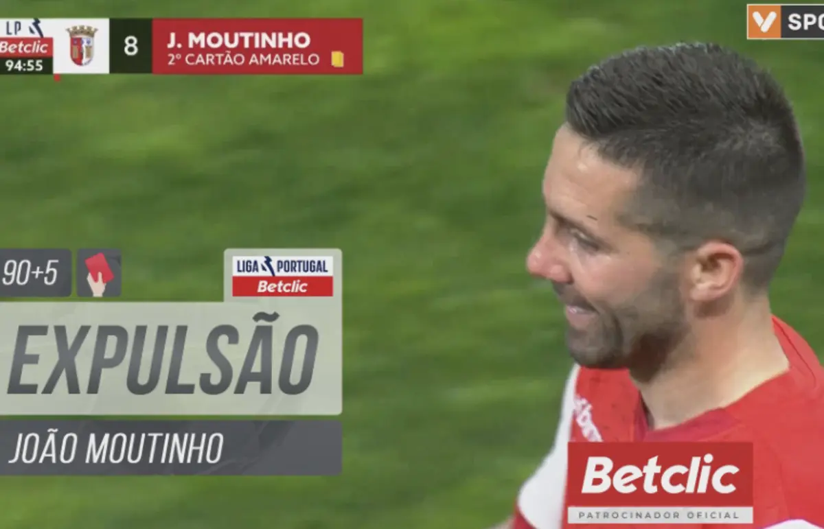 Imagem de contexto do artigo Tribunal O JOGO | Moutinho foi bem expulso no Sporting-Braga?
