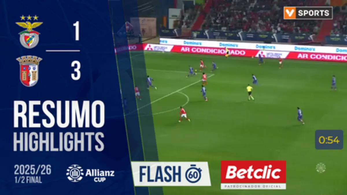 Imagem de contexto do artigo Taça da Liga: veja o resumo do Benfica-Braga