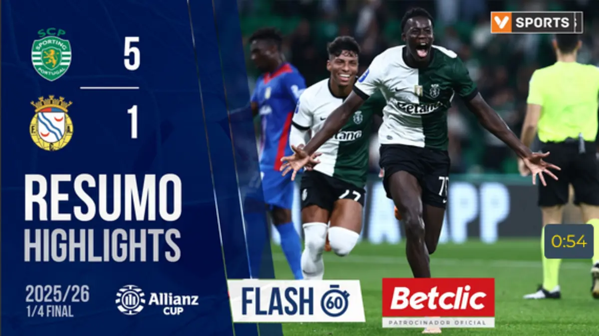 Imagem de contexto do artigo Veja os seis golos do Sporting-Alverca neste resumo de um minuto