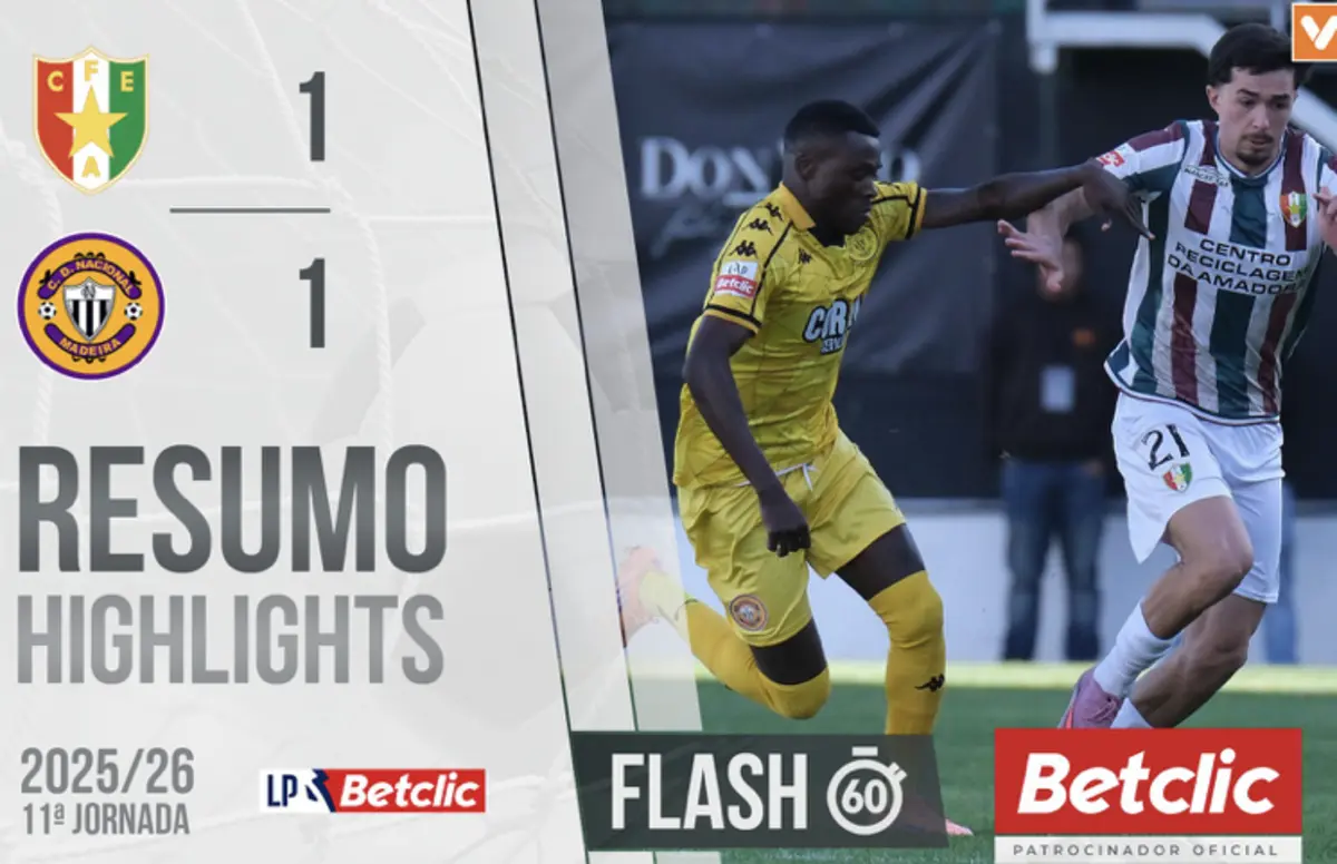 Imagem de contexto do artigo Igualdade a um golo: assista ao resumo do Estrela da Amadora-Nacional