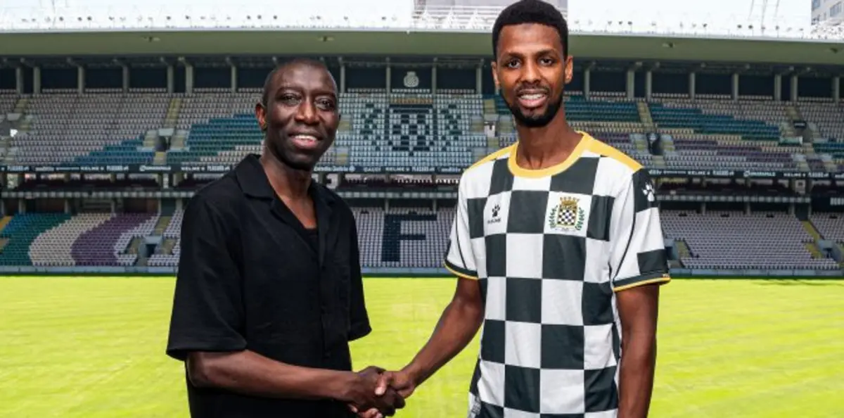 Fary, presidente da SAD, e Alhassan (Reprodução: Boavista)