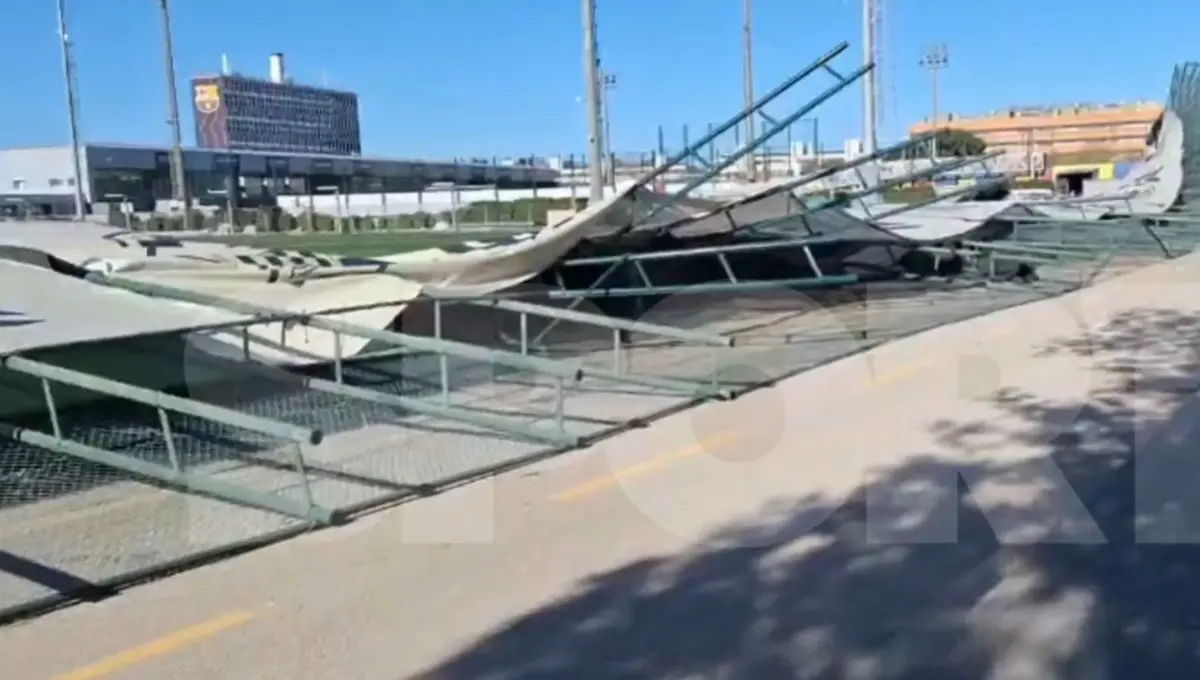 Vento derrubou gradeamento do centro de treinos do Barcelona