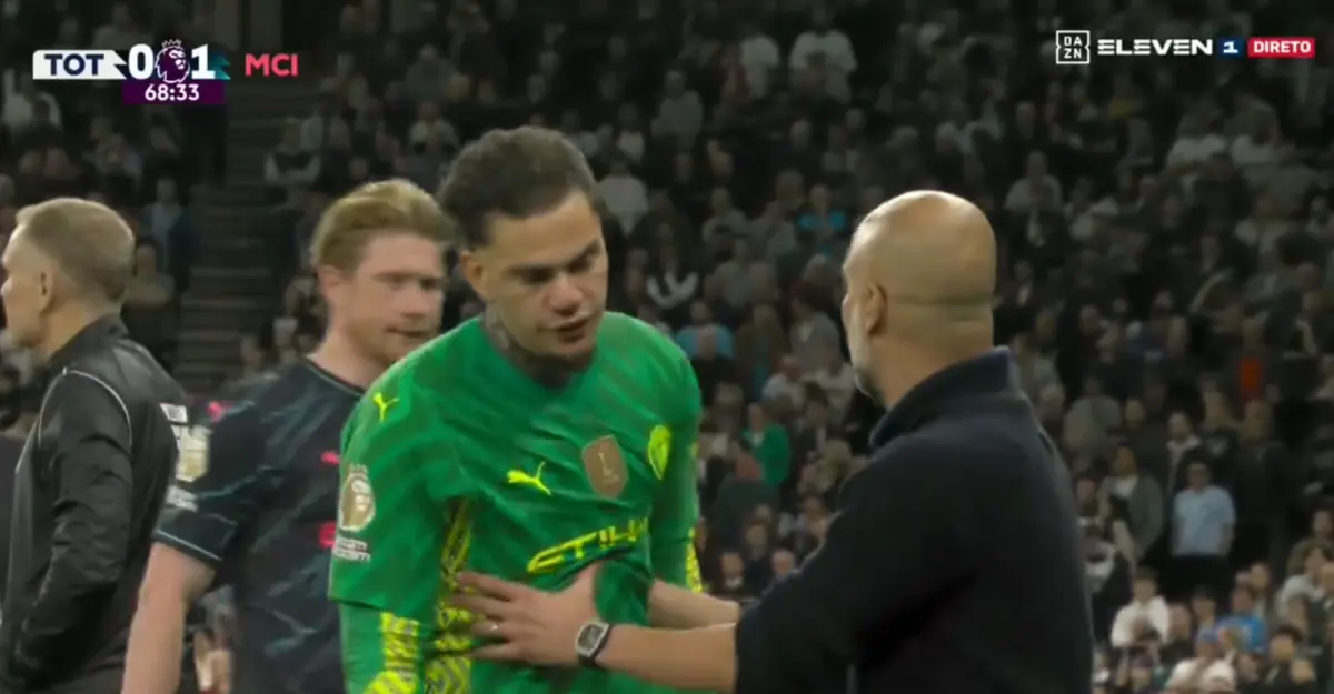 Imagem de contexto do artigo Reação de Ederson após ser substituído deixou Guardiola incrédulo