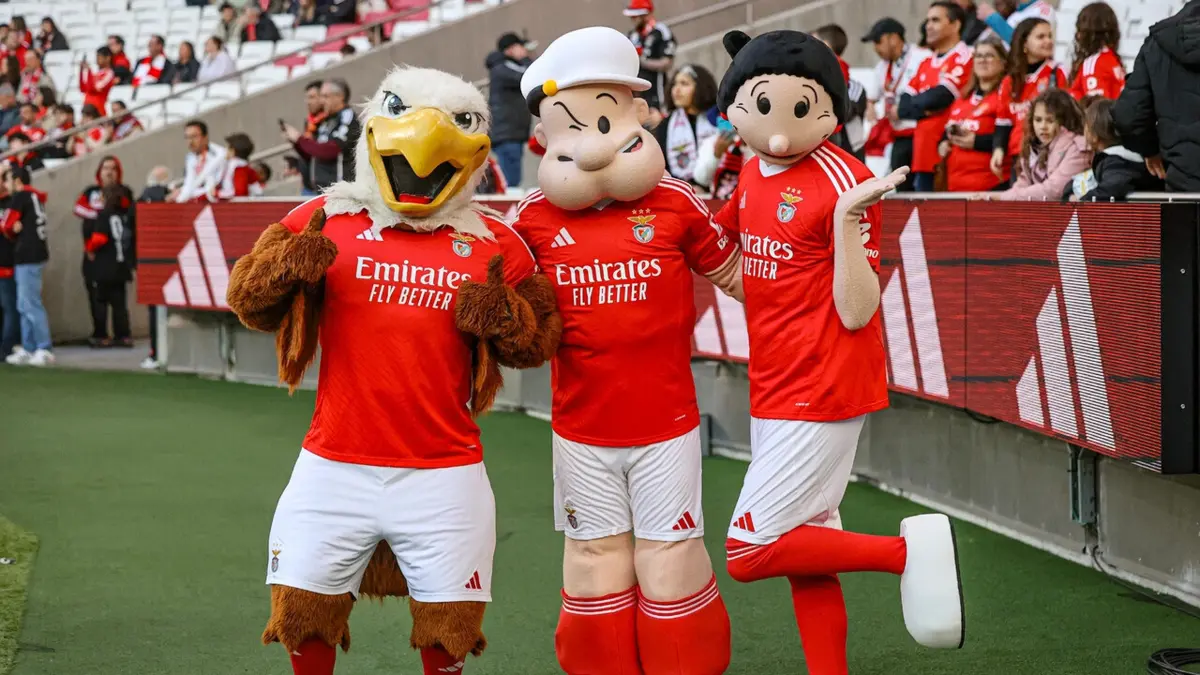 Popeye, Olívia Palito são as novas mascotes do Benfica