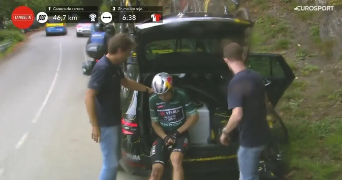 Van Aert desiste da Vuelta (créditos: Eurosport)