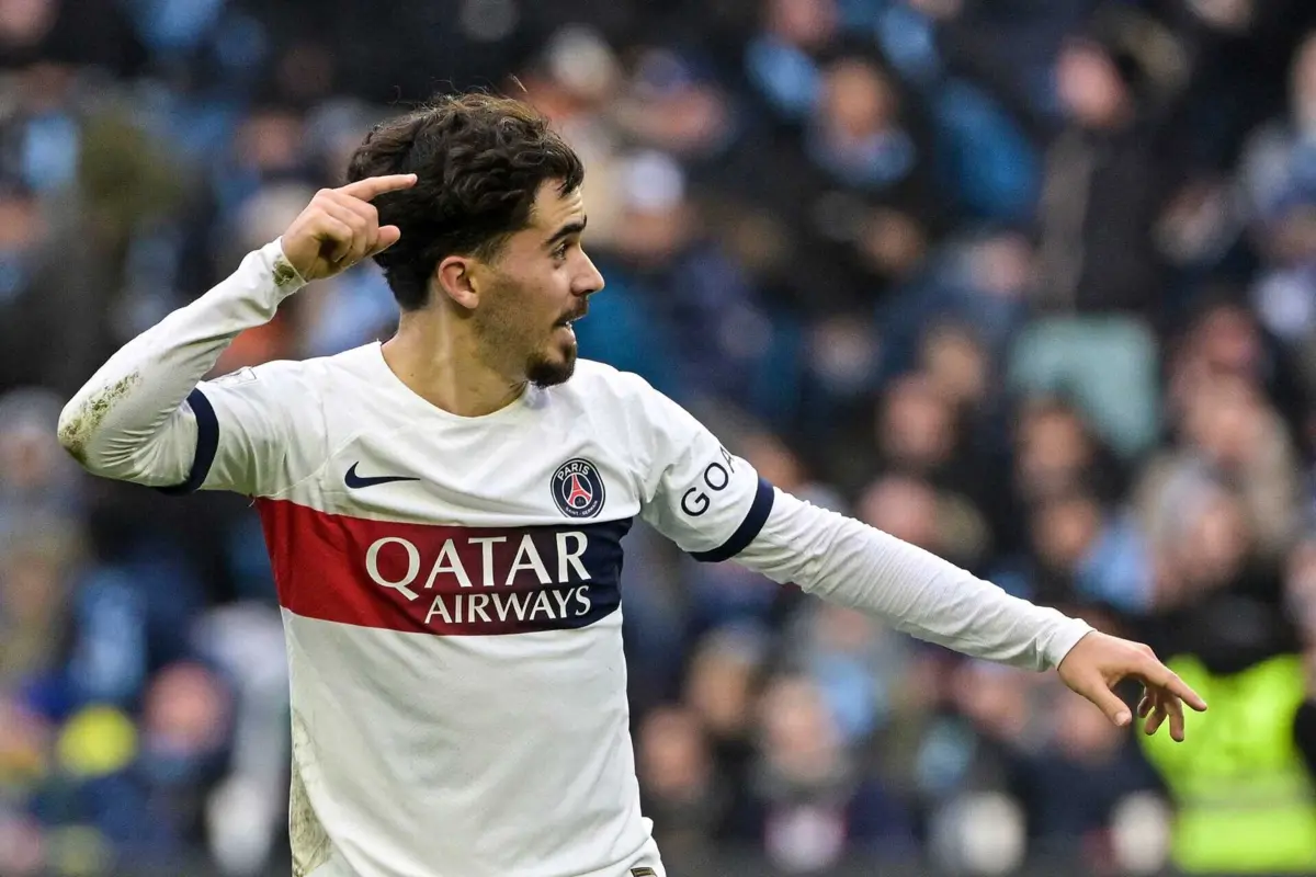 Vitinha no Le Havre-PSG (créditos: DAMIEN MEYER / AFP)