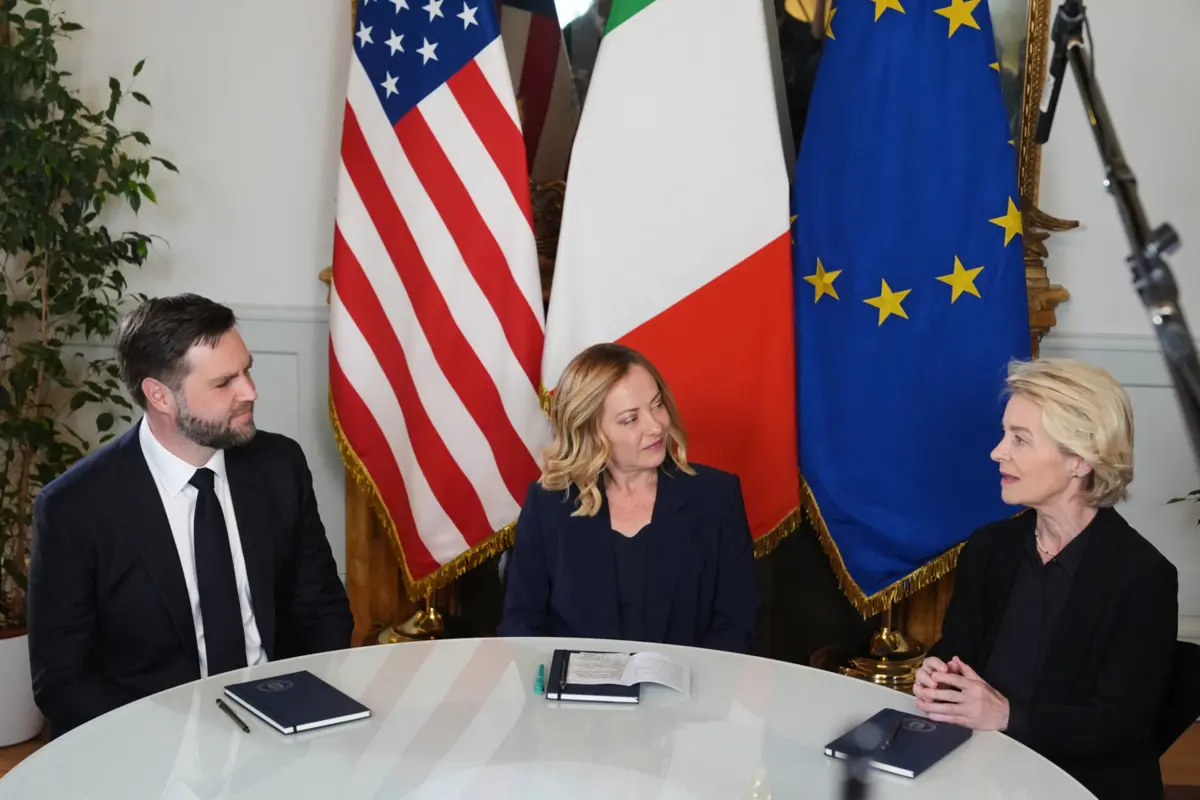 Imagem de contexto do artigo Von der Leyen e JD Vance estão reunidos em Roma para discutir relações dimplomáticas e tarifas
