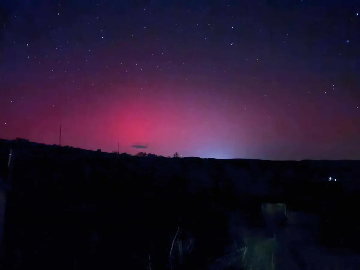 Aurora boreal registada em Vinhas, Macedo de Cavaleiros