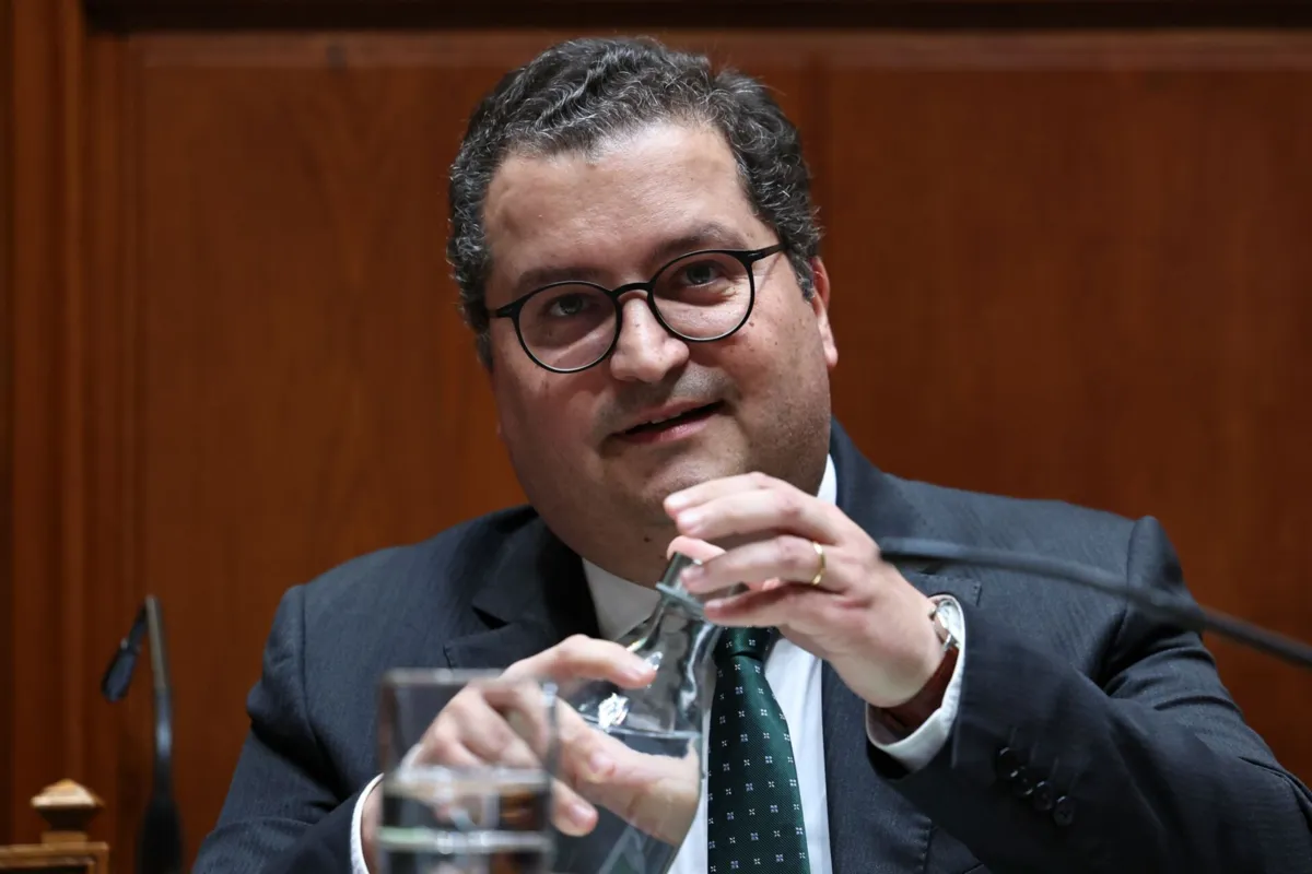 O ministro de Estado e das Finanças, Joaquim Miranda Sarmento