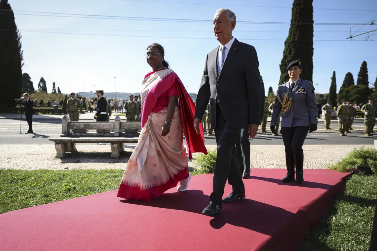Draupadi Murmu, Presidente da República da Índia, e Marcelo Rebelo de Sousa, Presidente da República Portuguesa