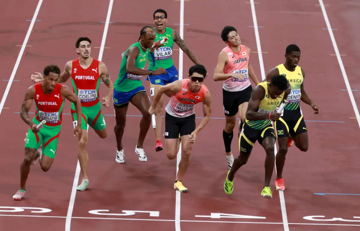 Imagem de contexto do artigo Mundiais de atletismo: estreia “incrível” da estafeta 4x400 metros com recorde e presença na final
