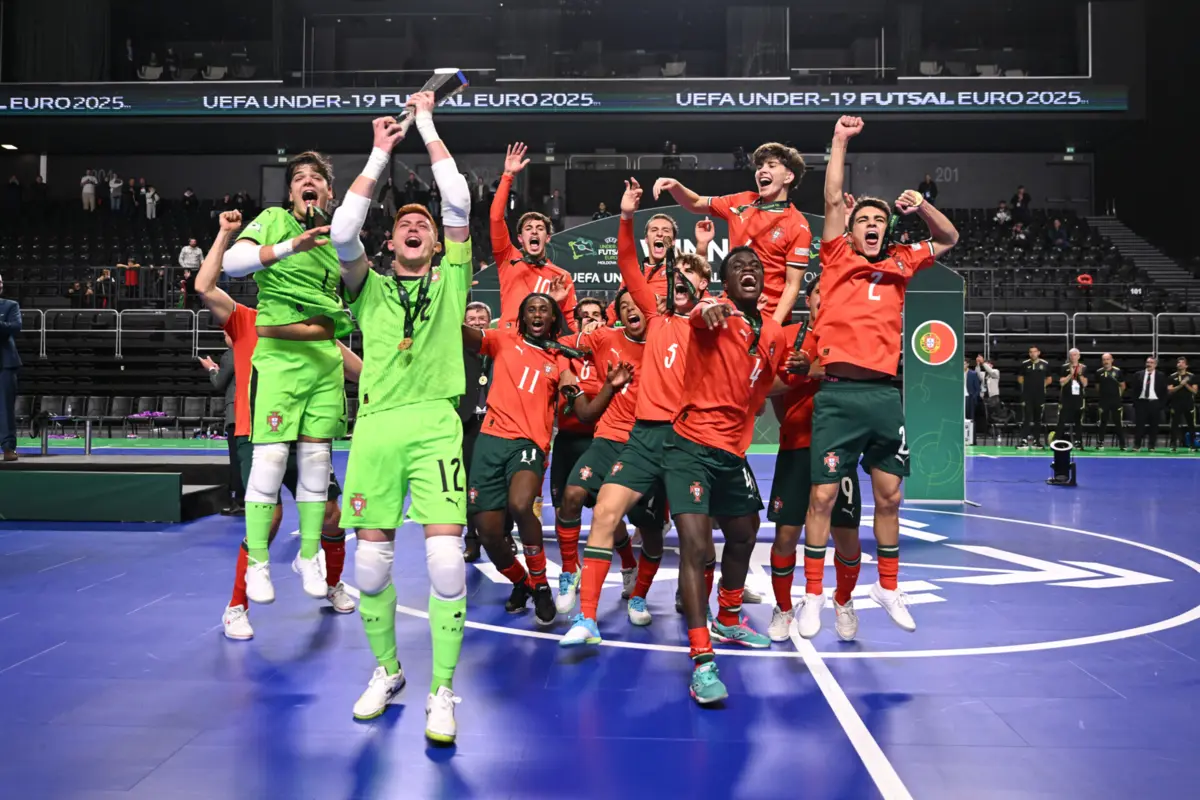Imagem de contexto do artigo Portugal sagra-se bicampeão europeu de futsal de sub-19