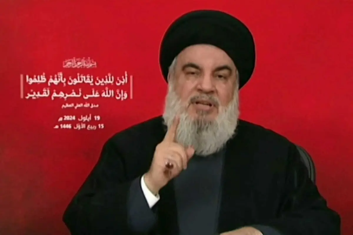 O líder do movimento islamita armado libanês Hezbollah, Hassan Nasrallah