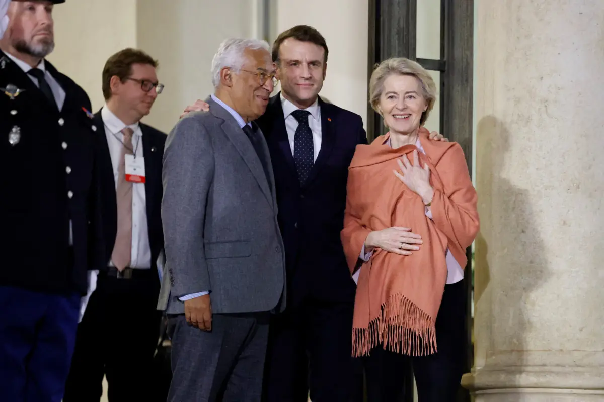 António Costa, Emmanuel Macron e Von der Leyen