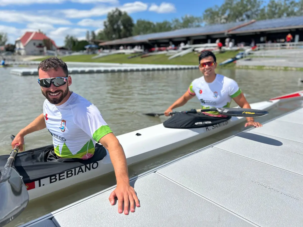 Os canoístas Iago Bebiano e Kevin Santos