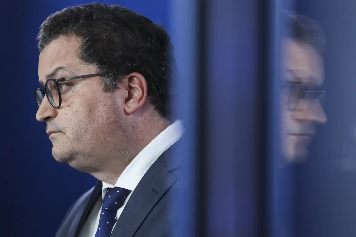 O ministro de Estado e das Finanças, Joaquim Miranda Sarmento