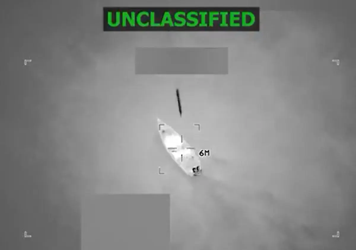 This screen grab from a video posted by US Defense Secretary Pete Hegseth on his X account on October 24, 2025, shows what Hegseth says is US military forces conducting a strike on a vessel being operated by Tren de Aragua trafficking narcotics in the Caribbean Sea in on October 23, 2025. An overnight US strike on a boat alleged to be operated by a Venezuelan drug trafficking gang killed six people in the Caribbean Sea, Defense Secretary Pete Hegseth said on October 24. The latest military action brings the total number of US strikes on alleged traffickers in the Caribbean and eastern Pacific to at least 10, leaving at least 43 people dead, according to an AFP tally based on US figures. (Photo by HANDOUT / US Secretary of Defense Pete Hegseth's X Account / AFP) / RESTRICTED TO EDITORIAL USE - MANDATORY CREDIT "AFP PHOTO / US Secretary of Defense Pete Hegseth's X Account / Handout" - HANDOUT - NO MARKETING NO ADVERTISING CAMPAIGNS - DISTRIBUTED AS A SERVICE TO CLIENTS