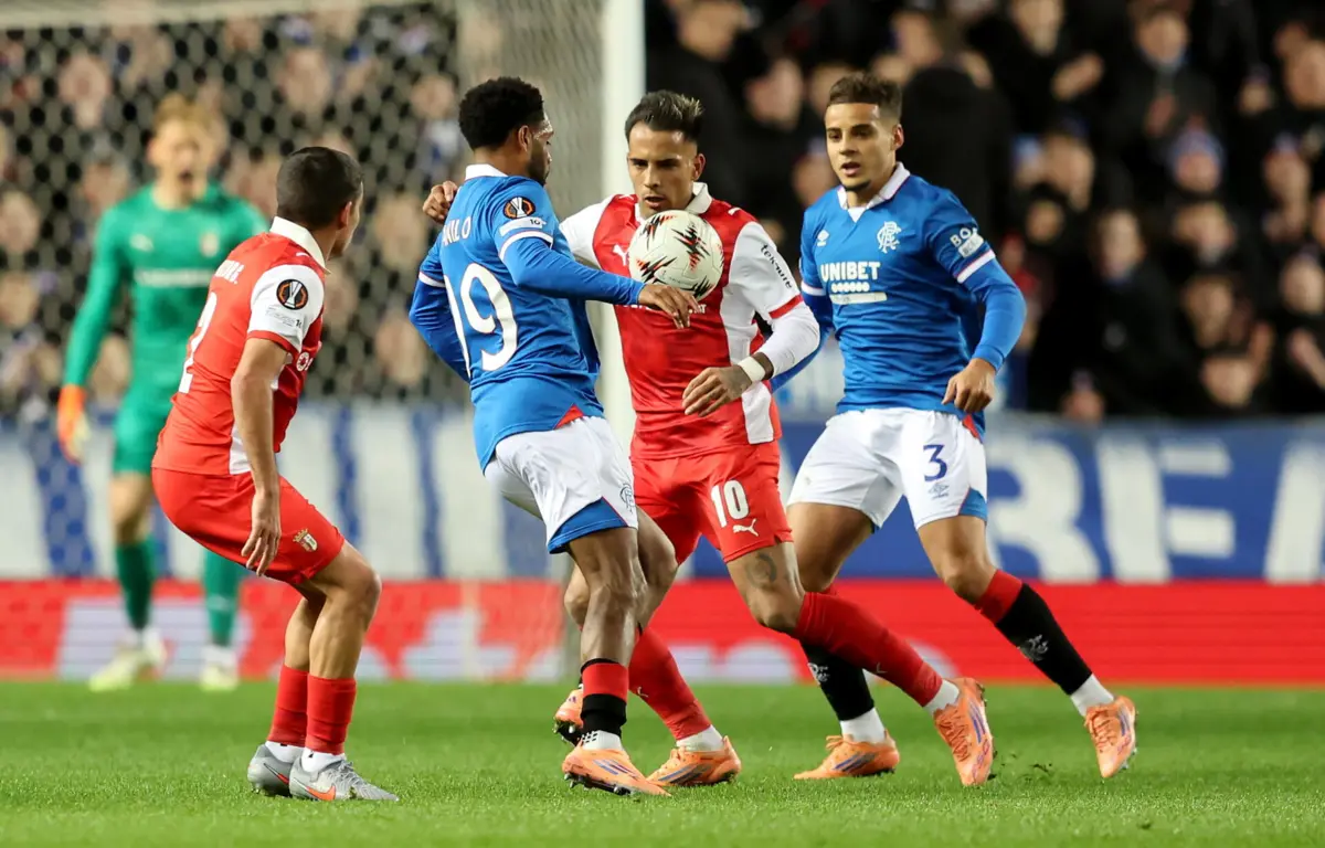 Imagem de contexto do artigo Minhotos foram guerreiros na adversidade. A jogar com dez, SC Braga resgata empate frente ao Rangers
