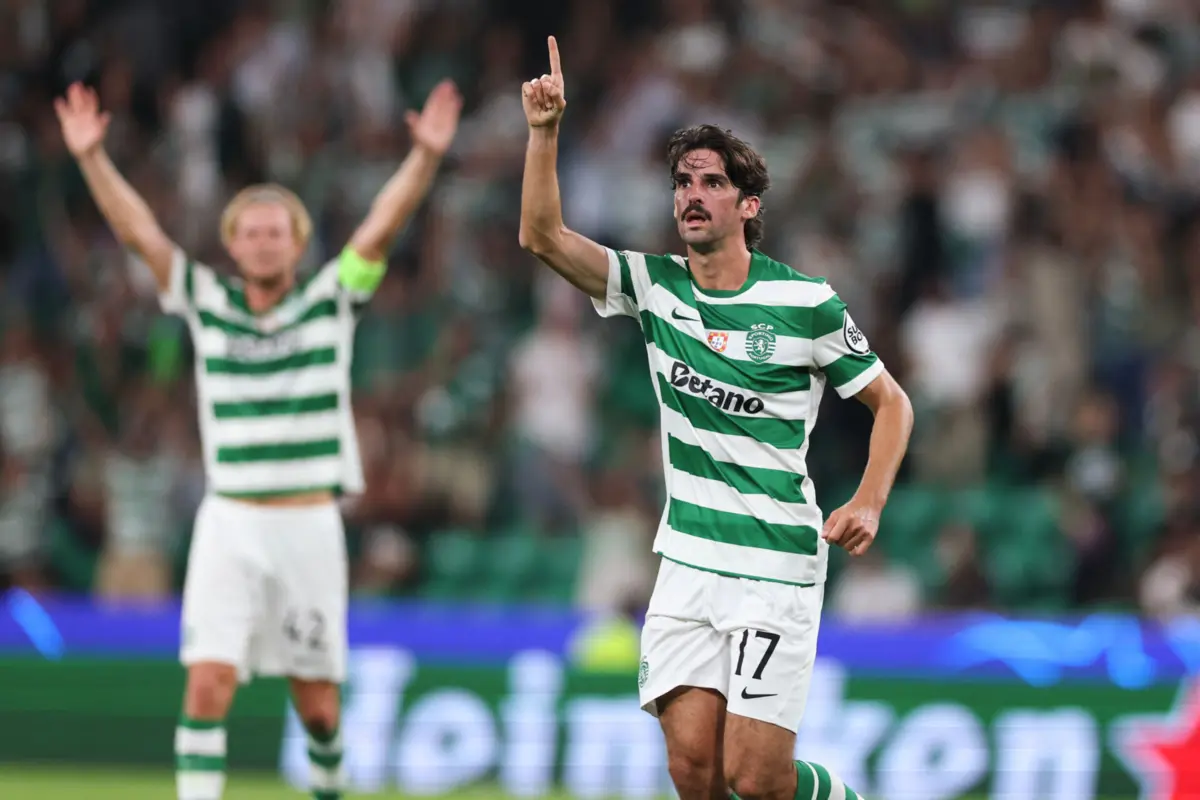 Imagem de contexto do artigo Na primeira vez entre os tubarões, o Kairat levou um Trincão. Sporting goleia na Liga dos Campeões