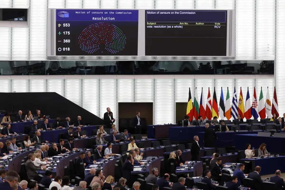 A presidente da Comissão Europeia, que está em funções há seis anos, não esteve presente durante a votação