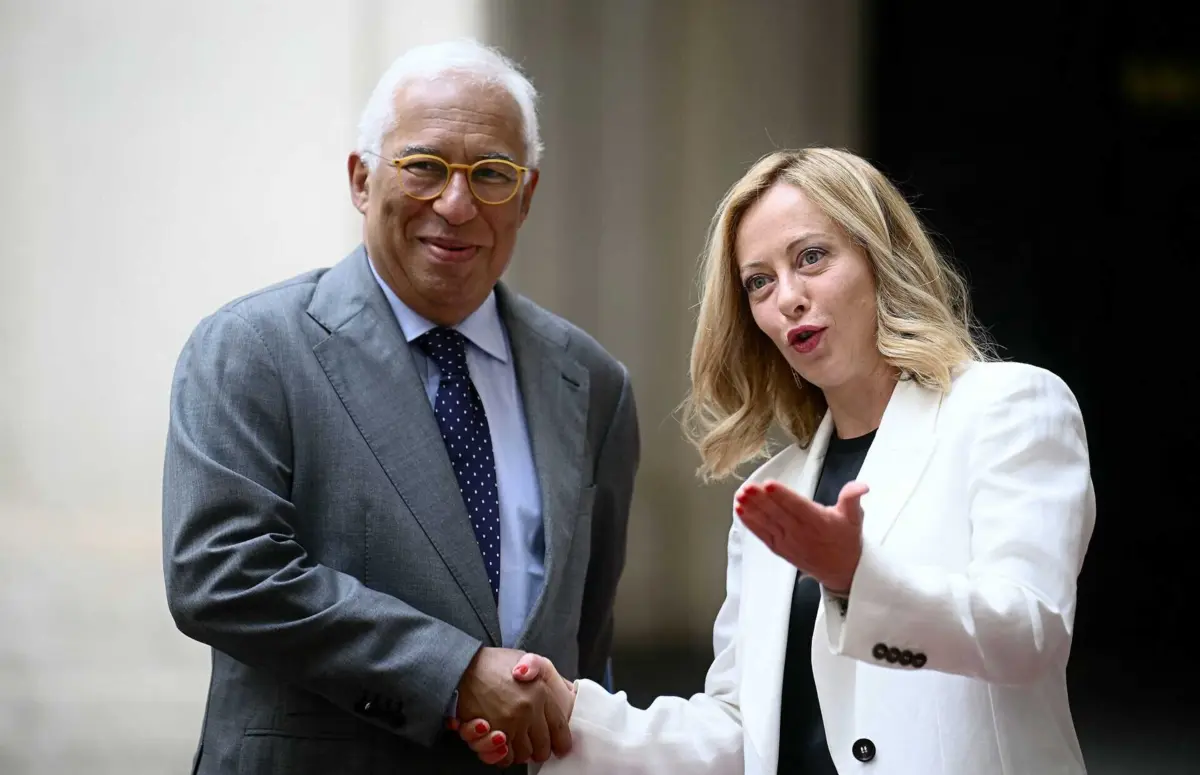 De acordo com o gabinete da primeira-ministra, Meloni "reiterou os seus votos de felicidades e bom trabalho" a António Costa