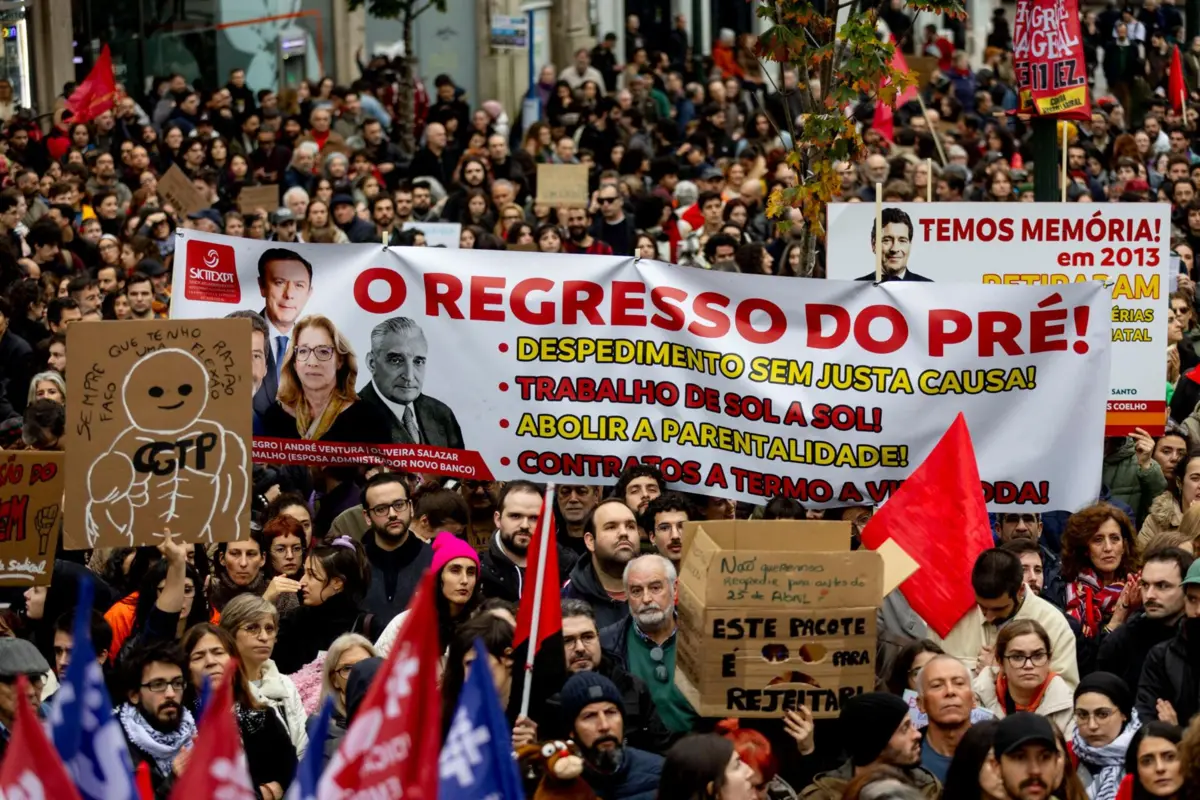 Imagem de contexto do artigo Depois da greve geral, CGTP convoca manifestação contra pacote laboral para 13 de janeiro