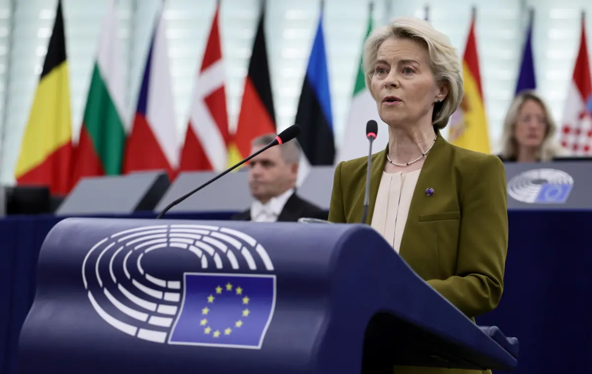 Imagem de contexto do artigo "Momento de alívio para o mundo inteiro." Von der Leyen saúda libertação de reféns e fala "em novo capítulo"